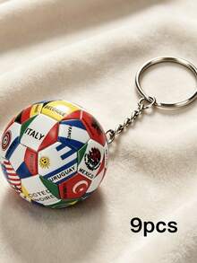 Exquisite Football Keychain, Printed Design, World Cup Commemorative Football, Mini Football Pendant With National Flag, Essential Accessory For Football Fans, Suitable For Backpacks And Cars, Creative Football Keychain For Students And Fans, Small Gift For Halloween, Thanksgiving, Christmas - Global - View 11