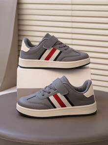 New Boys' Sports Shoes With Hook-And-Loop, Comfortable Flat Sole, German Training Shoes - Grey - View 13