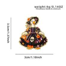 1pc Gold Border Victorian Dress Goose Enamel Pin Vintage Floral Bonnet Duck Princess Gown Lapel Pin, Metal Pin For Jackets Bags Novelty Badge Pin Gift - Multicolor - View 11
