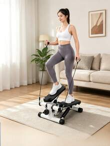 1pc Home Stepper, Non‑Slip Textured Pedals With Resistance Bands, Compact Space‑Saving For Home Fitness Aerobic Leg Shaping Indoor Exercise - Random Color - View 2
