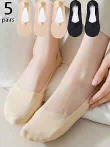 6 Pairs Women's Ice Silk No Show Socks Non Slip Invisible Liner Socks Multi Color For High Heels Flats All Season Daily Wear For Daily Halloween - Multicolor - View 15