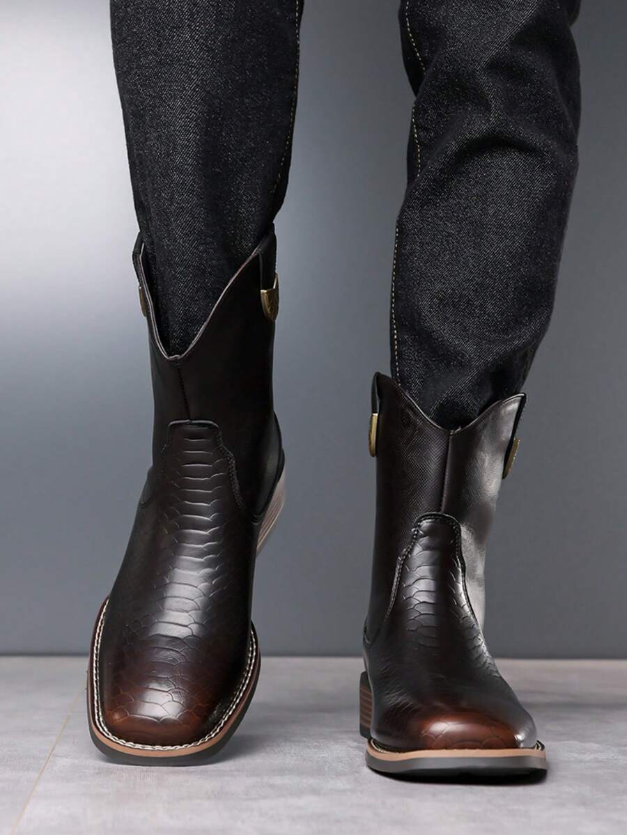 New Fashion Men's Northwest Style Boots - Black Brown - View 1