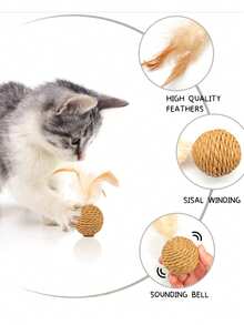 1pc/2pcs/6cm Diameter Sisal Rope Cat Scratching Post, Cat Tree Vertical Accessory Pole, Durable Jute Post, Cat Bed DIY Material With Screws, 1pc Sisal Rope Post, Cat Tree Replacement Post, DIY Material, Jute Rope Cat Scratching Post, Cat Scratching Board, Cat Bed, Sisal Cat Scratching Pad (For Wall, Sofa And Carpet), Durable And Anti-Slip Cat Scratching Surface - Enhance Your Home Decor With Artistic Design: Our Sisal Scratching Pad/Post Seamlessly Blends Into Your Living Space, Providing Your Cat With Playtime - Yellow - View 9
