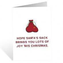 1pc Fun Christmas Greeting Card With Envelope, Hope Santa's Sack Brings You Lots Of Joy, Holiday Blessing Card, Suitable For Friends, Family And Anyone, Christmas Celebration Holiday Card - A - View 3