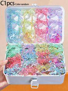 10/5/1pc Girls Multi-Color Polka Dot Bow Hair Ties, High Elasticity Non-Damaging Hair Accessories Hair Bands For Daily Use - Multicolor - View 7