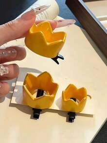 2pcs Women's Simulation Yellow Cute Small Crown Alligator Hair Clip Character Prop Accessory Princess Birthday Prince Crown Hair Clip Cosplay Character Prop Accessory Suitable For Daily Use Hair Accessory Hair Clip - Multicolor - View 4