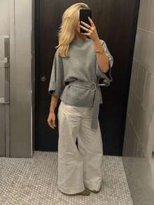 Women's New Autumn Knitted Sweater Elegant Casual Commute Travel - Grey - View 1