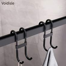 No-Drill Bathroom Door Hook, Dual Metal Hook Structure, Can Be Hung Directly On The Door Without Adhesive, Used For Hanging Clothes, Coats, Towels And Bath Towels, Suitable For Bathroom Door Storage To Improve Space Utilization - Multicolor - View 6