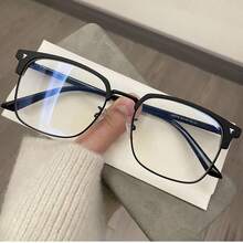 1 Pair Men's Metal Half-Frame Vintage Business Glasses With Clear Lenses, Suitable For Daily Wear, Gaming And Office Use - Clear - View 4