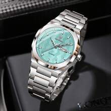 Fashionable Men's Luminous Waterproof Dual-Calendar Stainless Steel Quartz Watch, Luxurious Business Watch, Birthday, Halloween And Christmas Gift - Multicolor - View 7