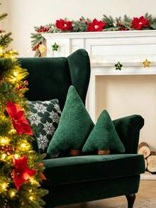 1pc Christmas Tree Throw Pillows, Squishy Plush Cushion Ornaments, Christmas Tree Pattern, Multicolor Style, All‑Season Use, Festive Home Style, For Adults, For Sofa Couch Bedroom Living Room Holiday Decor Occasions - Multiple Styles - View 6