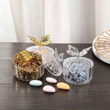 1/4‑Pack Elegant Butterfly‑Shaped Gilded Candy Gift Boxes With Transparent Lid , Multi‑Occasion Packaging And Display Box For Candies And Desserts , Perfect Party Favor Container For Weddings Birthdays Gender Reveal Parties Holidays And Gatherings - Gold - View 2