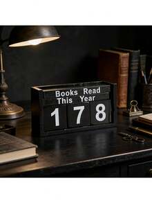 1pc Vintage Creative Wooden Flip Annual Reading Counter Desktop Decor Ornament, For Home Decor, Study Room Decor, Best Holiday Gift - Multicolor - View 9