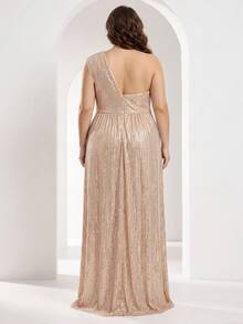 YISIKADO Sequin One-Shoulder Evening Gown - Champagne - View 6