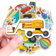 50pcs Car Building Block Stickers, Suitable For Laptop, Water Bottle, Luggage, Helmet, Notebook And Other DIY Creative Toys - Multicolor - View 8