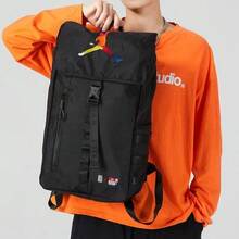 Tas Basket, Tas Laptop, Tas Sekolah, Ransel, Tas Bahu, Unisex, Warna Hitam dengan Logo Jumpman Warna-warni Nike Jordan, Kapasitas Besar, Bahan Polyester, Warna Hitam - Hitam - View 3