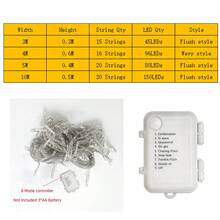 1pc 3/4/5/10m LED Icicle String Lights, 8 Lighting Modes, AA Battery Powered, Christmas Wreath Hanging Fairy Lights, Wedding Home Room Decor, Halloween Christmas Decoration - 8-mode Battery-powered Icicle Lights - View 10