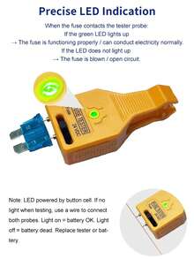 Car Circuit Tester DC 24V Automotive FuseTester And Puller Check For Circuit Breakers For Car ATR ATO/ATC ATM Multi-Functional Car Checker Puller Removal Tool Also Test For Glass Tube Fuse - A - View 4