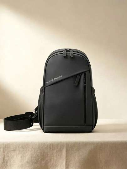 Men Waterproof Sling Chest Bag Lightweight Multi‑Pocket Crossbody Shoulder Bag Casual Travel Daypack For Daily Use