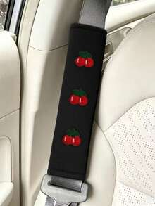 2PCS Cherry Shoulder Pads Cute Cherry Embroidery Decor Shoulder Cover Car Seat Belt Shoulder Pads Anti-Chafing Anti-Slip Shoulder Protection Covers - Shoulder Pads - View 7