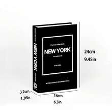3pcs Decorative Books Set, Large, Medium, Small, Paper Realistic Fake Books, Stackable Faux Books, Desktop Fashion Decor, Home Room Aesthetic Decoration Ornament - Multi-color - View 12
