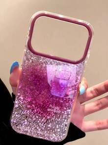 Premium Korean Style Glitter Gradient Purple Heart Phone Case Compatible With Iphone 18 Pro Max, Apple 16 New 15 Pro, Girly 16 PM, Unique 17 Pro Protective Cover - Red Violet - View 1