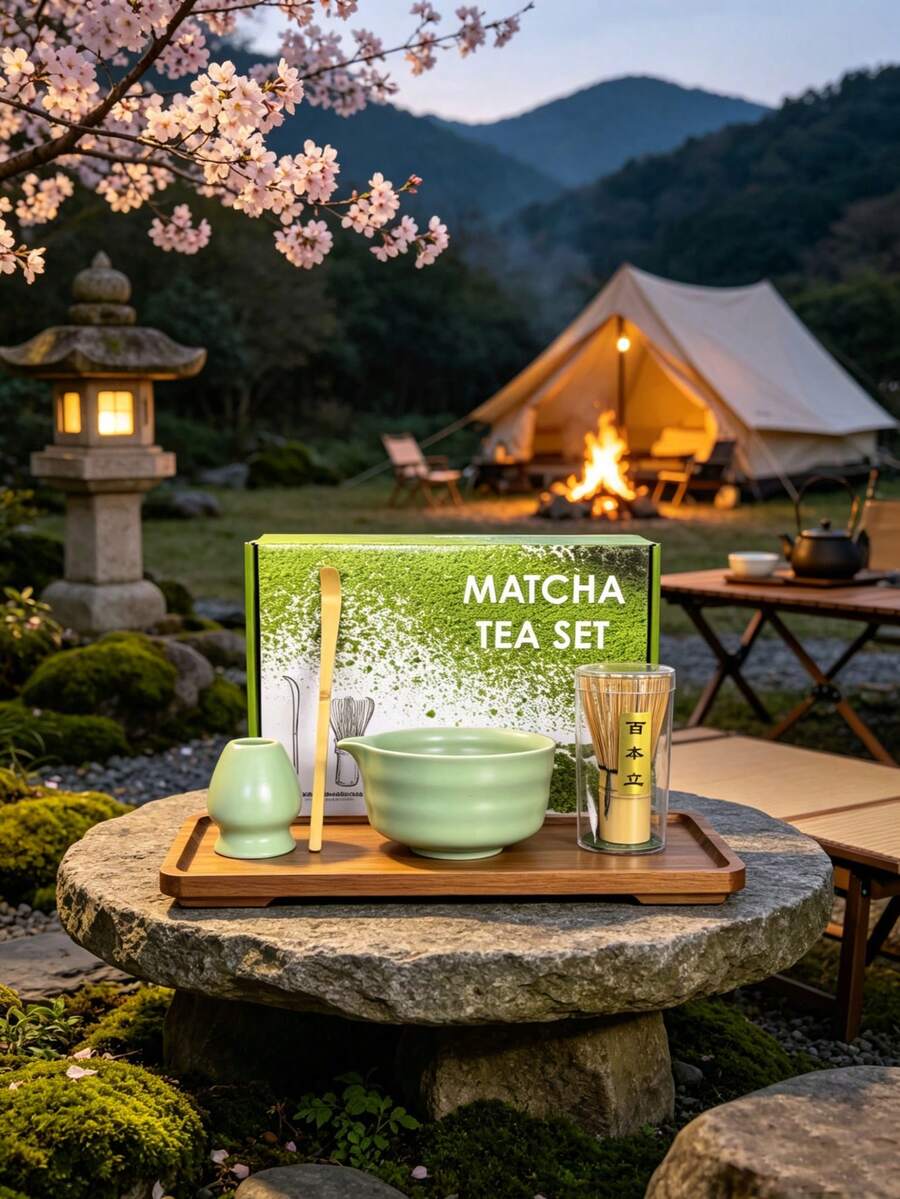 2/4/5pcs 500ml Handmade Vintage Ribbed Matcha Bowl Set, Made Of Premium Ceramic, Elegant And Exquisite, Easy To Carry And Use, Suitable For Business Meetings, Art Appreciation, Travel, Leisure And Other Occasions, Also Suitable For Japanese Tea Ceremony And Back To School Season