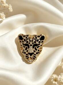2pcs Leopard Print Shirt Buttons, Floral Sleeve Clips, Suitable For Dresses, Weddings, Formal Gowns, Fashion Accessories Gifts - Gold - View 5