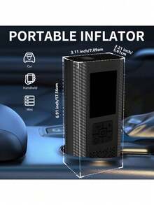 Portable Tire Inflator - 3x Fast 150 PSI Car Tire Air Compressor - Wireless Car Tire Inflator With Pressure Gauge And LED Light - Auto Shut-Off Electric Air Pump, Suitable For Cars, Motorcycles, Bicycles, Balls, Christmas Gift, Gift For Friends - A - View 8