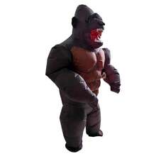 Inflatable Gorilla Costume, Suitable For 1.5-2m Height, Suitable For Annual Meeting, Performance, Activities, Cartoon Character Cosplay, Funny Inflatable Alien, Sumo, Ballet, Clown Outfit - Black - View 5