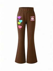 2pcs/Set Girls Parent-Child Outfit, Letter Print Sweatshirt And Flare Pants, Soft Fabric, Casual Street Style - Multicolor - View 8