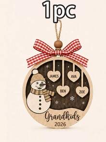 Custom Snowman Name Christmas Ornament, Personalized Family Tree Hanging Decor, Festive Rustic Holiday Style, Customized Heart Name Ornament, Customizable Christmas Keepsake, Family Gift, Christmas Tree Decor 2026, Merry Christmas, Christmas Gift - Style a - View 14