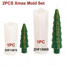 Geometric Christmas Tree Candle Mold, 3D Knitted Xmas Pine Tree Silicone Mold For DIY Scented Candle Making, Holiday Decor, Handmade Crafts And Gifts - Mold - View 14