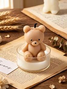 New Four-Piece Silicone Bear Candle Mold, Adorable 3D Design, Perfect For Handmade Scented Candles. High Temperature Resistant And Won't Deform, Easy To Demold Without Burrs. A Versatile Mold For Home DIY, Craft Projects, And Gift Candle Making. - White - View 9