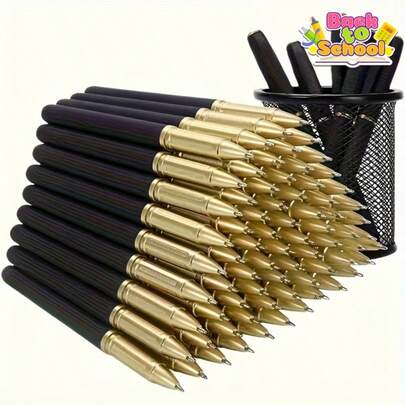 [Black Gel Pen]1pc High-Quality Black Gel Pen, Large Capacity, 0.5MM/0.7MM/1.0MM Tip Optional, Suitable For Business, Office, Signing, School Calligraphy Practice, Daily Writing
