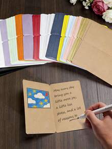 20/50pcs DIY Rounded Corner Foldable Greeting Cards - 19.7x14.8cm/7.75x5.8in Blank Doodle Cards. Available In Pearlescent, Kraft And Solid Color Cardstock. Suitable For Birthday, Wedding, Thank You Party And Daily Correspondence - Greeting Card - View 1