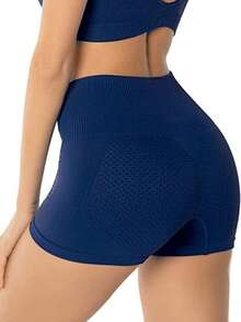 Short Fitness Velvette Ultraleve DeMillus - Azul Marinho - Visão 2