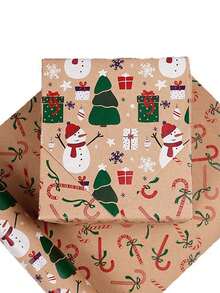 Christmas Gift Wrapping Paper, New Large Roll, Double-Sided Gift Wrapping Paper, Kraft Paper, Suitable For Christmas Gift Wrapping, Christmas Decorations And Christmas Return Gift Wrapping. - One Size Fits All - View 7
