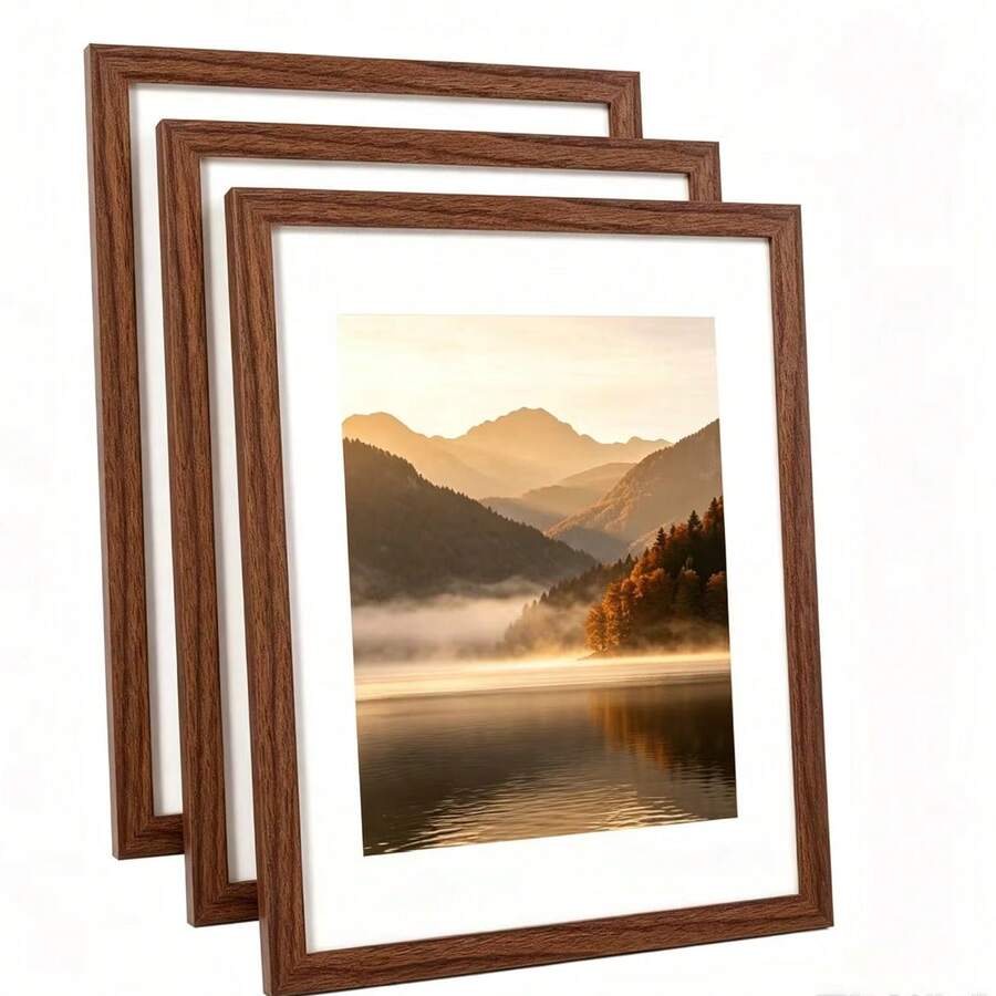 Wooden Photo Frame, Classic Wooden Photo Frame, Vintage Wooden Photo Frame, Vintage Brown Rectangular Smooth Polished Decorative Photo Frame, Suitable For Home Bedroom Living Room Desktop Wall Decoration - Wooden Photo Frame - View 1
