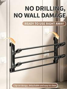 1pc Multi-Layer, No-Drill Shoe Rack Behind Doors; Wall-Mounted Shoe Storage Rack; Foldable Shoe Cabinet With Adjustable Slope; Space-Saving; Suitable For Bedrooms, Dormitories, Hallways, And Apartments. - Multicolor - View 5