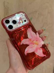 Red Background Star Pink Cute Phone Case Compatible With Iphone 17 Pro Max, 17 New, 16 Pro Max, 15 Pro, 16 Pro, 15 Pro Max, Anti-Drop Full Coverage Protective Cover - Red - View 2