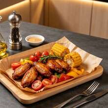 100/50/1 Thick Air Fryer Baking Tray - Suitable For Double-Layer Basket Air Fryers, Heat-Resistant Disposable Rectangular Baking Tray, Easy To Clean And Reusable, Air Fryer Accessory, Multi-Function Cooking Baking Tray, Easy-Clean Baking Tray, Durable Kitchenware. - Multicolor - View 5