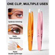 1/2 High Precision Eyebrow Tweezers, Stainless Steel Eyebrow Plucker, Suitable For Fine Hair And Beard Trimming, Ultra-Thin Flat Mouth Beauty Tool, Suitable For Home Use And Beauty Salon (Includes Storage Box) - X - View 2