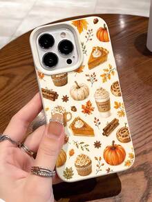 1pc Personalized Halloween Autumn Drink Pumpkin Dessert Aesthetic Pattern White Liquid Straight Edge Phone Case Compatible With IPhone 16/16Pro/16Plus/15/15ProMax/15Pro/11/12/13/14ProMax/11Pro/11ProMax/12Pro/12ProMax/13Pro/13ProMax/14Pro/14ProMax Soft Shell Premium Creative - Multicolor - View 1