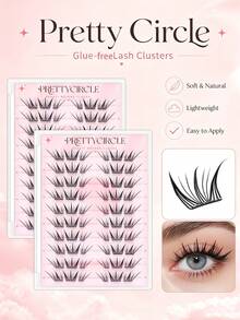 10-Row Glue-Free Reusable Segmented False Eyelashes, Large Volume, Beginner-Friendly, Easy To Apply, Natural And Lightweight, Comfortable For Daily Wear, Soft Natural Eye Makeup Effect - C - View 10
