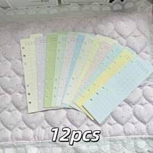 Macaron Color Divider Pages, 6-Ring Binder Planner Inner Pages, Monthly Calendar And Lined Note Paper, DIY Stationery - A - View 12