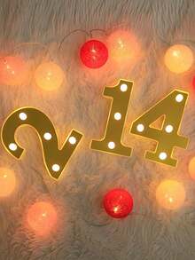1pc Gold Letter Light Sign, LED Number Light, A-Z Letters, 0-9 Numbers, Suitable For Night Light, Home Bar, Christmas Decor, Birthday Party, Wedding Decoration, Table Lamp, Bedroom Lighting, Christmas Wreath, LED Light - Letter Lights - View 6