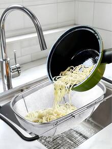 Expandable Stainless Steel Fine Mesh Sink Strainer Basket, Colander/Drainer Basket, Sink Vegetable Strainer, Vegetable Filter Basket, Halloween Gift, Home Kitchen Essential, Kitchen Decor, Room Decor - Multicolor - View 5