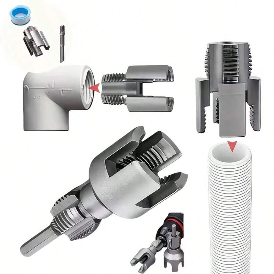 [Pipe Thread Cutting Tools] 3pcs Set Of Pipe Thread Cutting Tools, Suitable For 1/ 2inch PPR Internal And External Thread Processing With Taps And Cutters With Taped - Multi-color - View 1