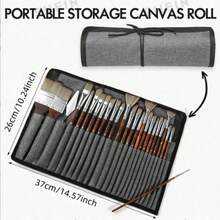 24pcs High-Quality Nylon Paint Brush Set With Portable Storage Bag, Watercolor Acrylic Painting Tools, Suitable For Artists, Travel Portable Art Set | Durable Paint Brushes With Storage Bag, Suitable For Professional Art Creation - Sets - View 4